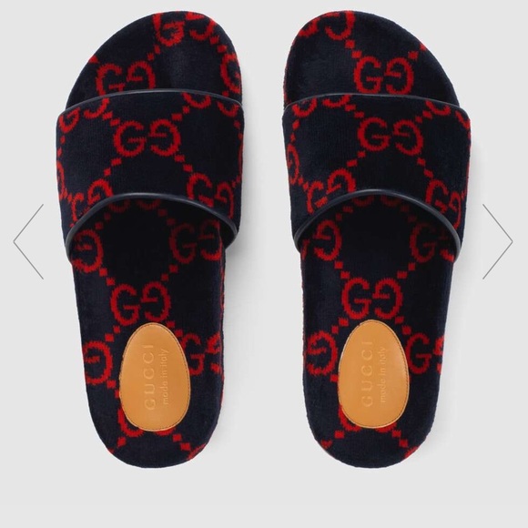 terry cloth gucci slides